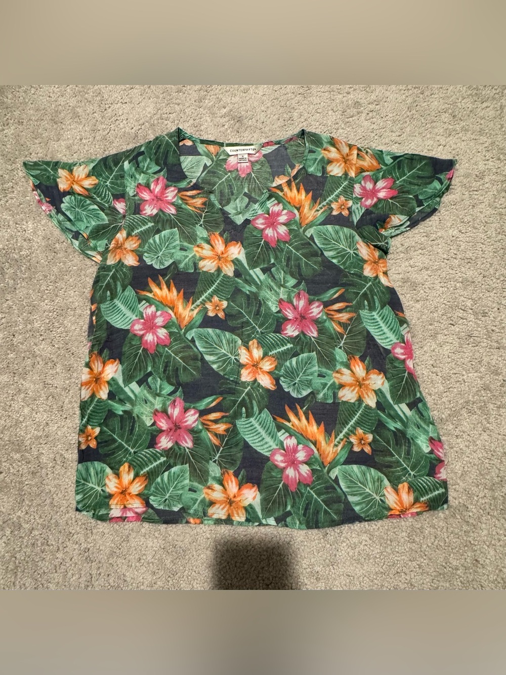 Counterparts women’s Tropical Floral Tee in Green